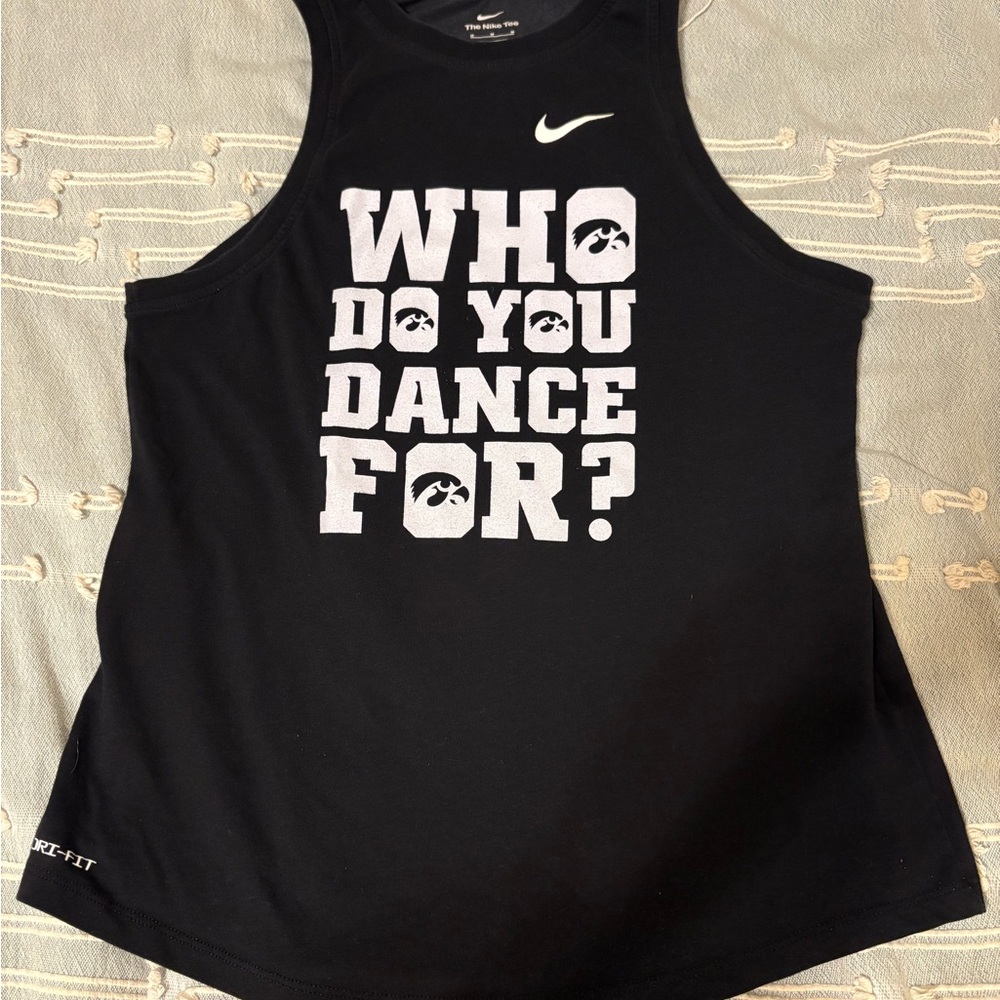 Nike Iowa HawkeyeBlack and White Women's Tank Top